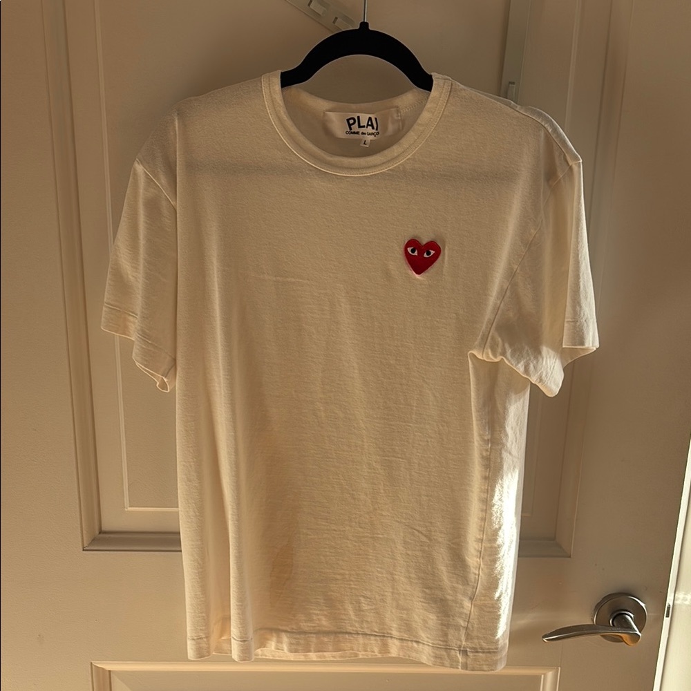 White T-Shirt with Red Heart